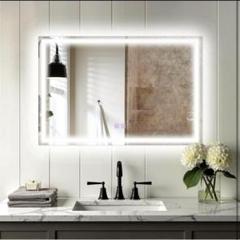 ミルオ君の鏡工房 LEDミラー 曇り止め 浴室鏡 LEDライト付き壁掛け