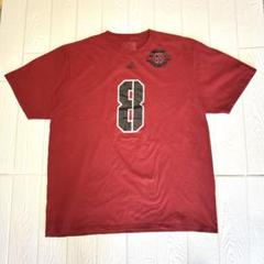 【アディダス】adidas ナンバー8 レッド Tシャツ 海外古着　スポーツ