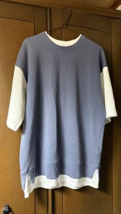 五部袖 Tシャツ ネイビー グレー