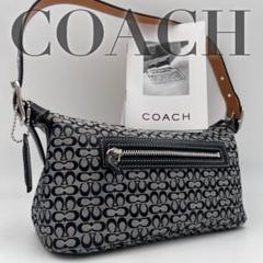 【美品】COACH＊バニティポーチ シグネチャー キャンバス レザー 美品 コーチ シグネチャーキャンバス 化粧ポーチ バニティ 40026