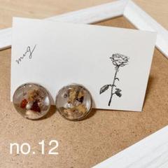 シルバー イヤリング アクセサリー ハンドメイド パール ドライフラワー 花