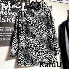 平成 ギャル男 y2k タートルネック ロンT Tシャツ 00s レオパード柄