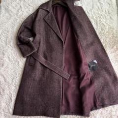 【美品】ATON チェスターコート ロング ベルト アルパカ ボルドー 美品】ATON チェスターコート ロング ベルト アルパカ ボルドー