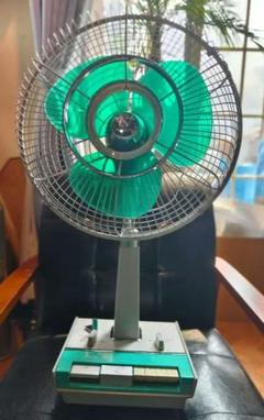 y*o様 昭和レトロ　青色3枚羽根　扇風機 三菱　50cm径　金属製 y*o様 昭和レトロ 青色3枚羽根 扇風機 三菱 50cm径 金属製