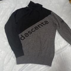 descente ゴルフ ハイネックセーター S黒/グレー