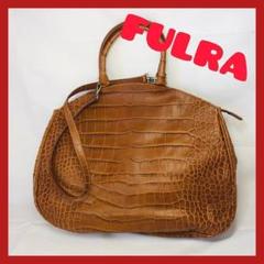 FULRA　クロコ型押し　ブラウン　ショルダー　２WAY