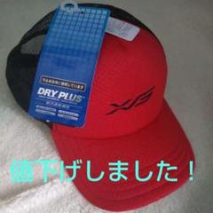DRY PLUS 速乾性 キャップ レッド ブラック F