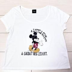 ディズニーミッキープリント ショート丈Tシャツ