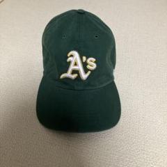 A's ダークグリーン キャップ 47 CLEAN UP