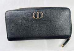 Dior ブラックレザー 長財布 CDロゴ