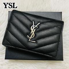 極美✨付属完備✨サンローラン 長財布 レザー Vステッチ キルティング 黒 極美✨サンローラン 二つ折り財布 キルティング Vステッチ