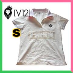 V12 ゴルフウェア ポロシャツ ホワイト　ピンク Ｓレディース 夏