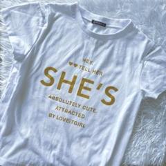 by LOVEiT バイラビット　肩あき箔プリントTシャツ【150】