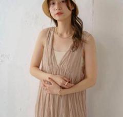カスタネkastaneワッシャーシフォン無地ワンピース