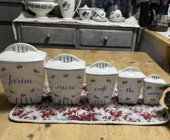 最終値下フランスアンティーク　リュネヴィル　キャニスター5点セットアールデコ様式 最終値下フランスアンティーク リュネヴィル キャニスター5点