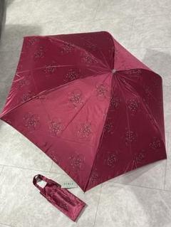 【未使用品】フルラ ロゴ総柄 晴雨兼用 折り畳み傘 レッド 未使用品】フルラ ロゴ総柄 晴雨兼用 折り畳み傘 レッド