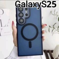 GalaxyS25 ケース　半透明　マグセーフ　ネイビー　レンズカバーのサムネイル