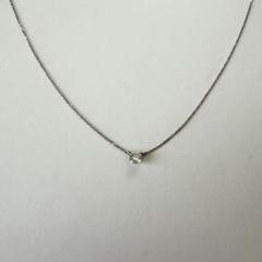 【美品】ダイヤ ネックレス 0.1ct k10 wg