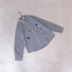 エルジュネ トップス カットソー シャツ ストライプ 刺繍 シワになりにくい