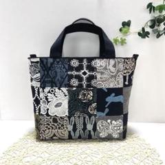ミナペルホネンパッチワーク舟形トートバッグハンドメイド