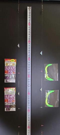 ② カワハギ 仕掛け ハゲ針 替え針セット 集魚板 花火 自動ハリス止めのサムネイル