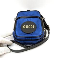 GUCCI オフザクリッドポーチホルダー付きブルーロゴGG