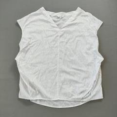 美品　プラステ　ノースリーブシャツ　ストライプ　薄手　M