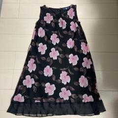 エムズグレイシー 花柄ワンピース シフォンワンピース ピンク 膝