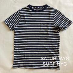 ★SATURDAYS SURF NYC 半袖 ボーダー ポケット付き Tシャツのサムネイル