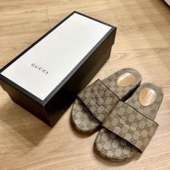 グッチサンダル　GUCCI エボニーGGキャンバス　メンズ25cm