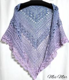 手編み三角ショール⑧①ストールバレエマフラーひざ掛けハンドメイド