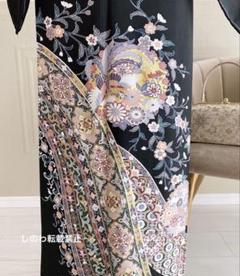 D854 黒留袖　牡丹　鴛鴦　金彩　正絹　着物　袷　しつけ糸付き未使用極美品 しつけ糸付き未使用正絹 金駒刺繍鳳凰更紗模様黒留袖 単品