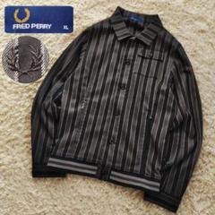 FRED PERRY】月桂樹 太ストライプ柄 変形襟 長袖シャツ