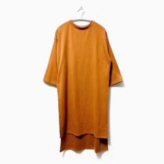 カットソーワンピース le colis ルコリ【M】七分袖 オレンジブラウン