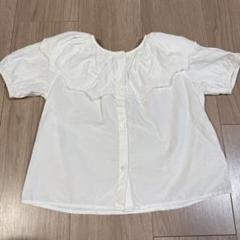 ZARA 刺繍フリル襟半袖ブラウスシャツ