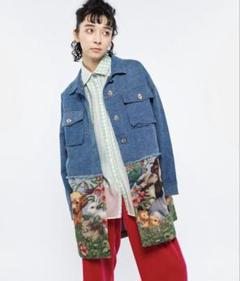 【在庫処分大特価!!】 イアパピヨネ 動物柄刺繍デニムロングジャケット スミスタイル ジャケット・アウター