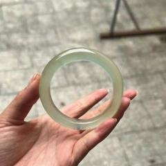 Jz翡翠軟玉ネフライト岫玉バングル  腕輪  着物180完璧品[超高級品] 翡翠軟玉ネフライト岫玉バングル 腕輪 着物和服 180无瑕完璧品