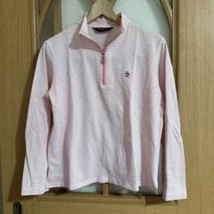 ゴルフウェア【Munsingwear】 長袖ポロシャツ ボーダー ピンク