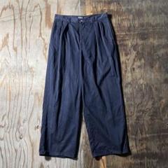 90s ポロチノ ネイビー パンツ VINTAGE ツータック ワイド バギー 90s ポロチノ ネイビー パンツ VINTAGE ツータック ワイド