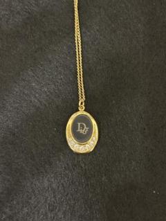【美品】Dior 　ディオール　ネックレス　サークル　プレート　ロゴ　ゴールド