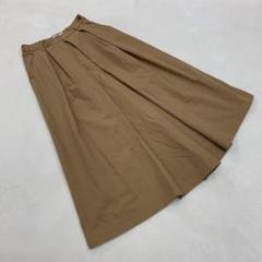 ZUCCA パンツ ベージュ フレア タック入り ミディ丈 ポケット付き S