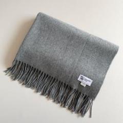 極美品　ジョンストンズ　大判　ストール　カシミヤ　グレー Johnstons - ジョンストンズ カシミヤ大判ストール グレー