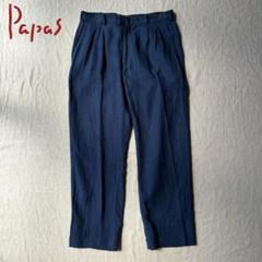 専用パパス【Papas＋】伊・LANIFICIO生地 ツイードスラックスXl 美 Papas パパス インディゴリネン 日本製 スラックス 50 L - メルカリ