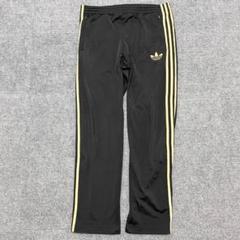 黒金 古着 adidas アディダス トラックパンツ ブラック ジャージ 刺繍