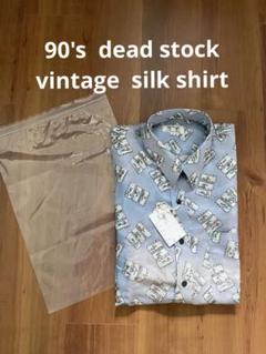 希少 デットストック 90's シルク混 柄シャツ HATTON COURTのサムネイル