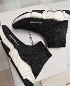 正規品BALENCIAGA ラメ スピード トレーナースニーカー 厚底