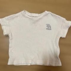 mozワッフル素材 白いトップス 90サイズ