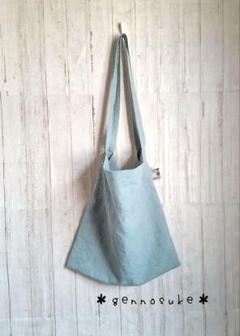 コットンリネン＊ブルーバニラのバック＊パッチワークタグ＊hand made