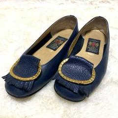 【美品】MIHAMA ローファー（23.5）リボン　パテントレザー　日本製　茶 美品】MIHAMA ローファー（23.5）リボンパテントレザー日本製茶