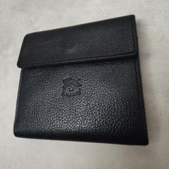 美品　現行　イルビゾンテ　ウォレット　Wホック　ネイビー